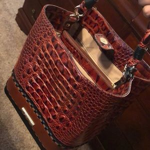 BRAHMIN AMELIA PECAN FITZGERALD BUCKET PURSE